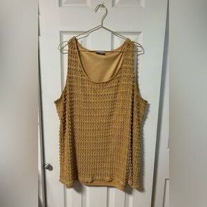 Roz & Ali Gold Smocked Tank Top